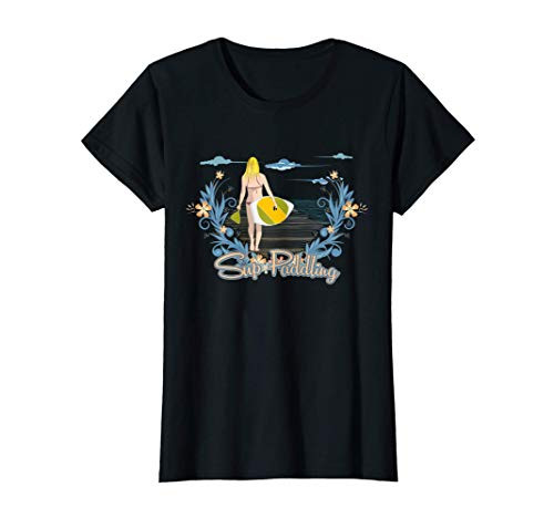 SUP Stand Up Paddle Board Paddling Paddleboarding Floral T-Shirt