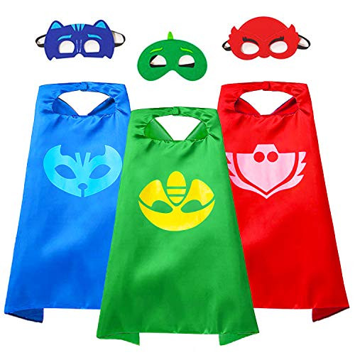 Superhero Capes with Masks Dress up Role Play Cosplay Costume Halloween Christmas Birthday Party Supplies for Kids (Superhero 3 Sets)