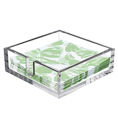 IEEK Acrylic Cocktail Paper Napkin Holder,Decorative Clear Cocktail Napkin Caddy Beverage Napkin holder,Pack of 1 IEEK Acrylic Cocktail Paper Napkin Holder,Decorative Clear Cocktail Napkin Caddy Beverage Napkin holder,Pack of 1