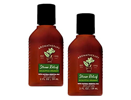Bath and Body Works 2 Pack Aromatherapy EUCALYPTUS SPEARMINT Travel Size Body Lotion, 2 Oz