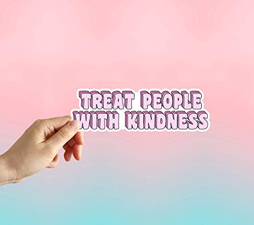 Treat People With Kindness Pink Sticker, Laptop Sticker, Water Bottle Sticker, Phone Sticker, Window Sticker, Be Kind Sticker, Kindness Sticker