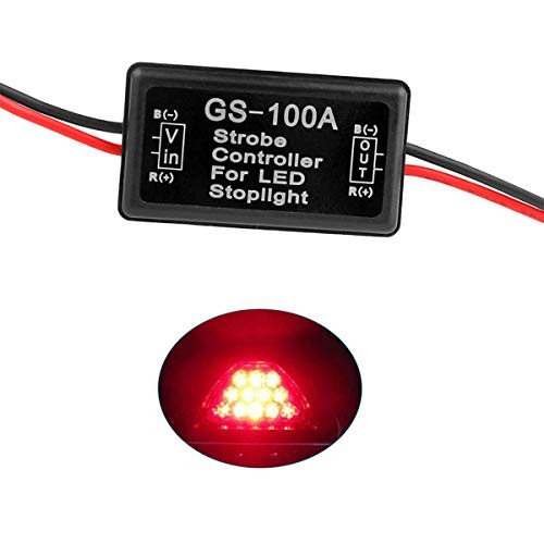 Podoy GS-100A Flash Strobe Controller Flasher Module for LED Brake Tail Stop Light 12V-24V