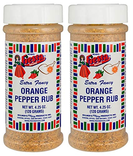 Bolner's Fiesta Extra Fancy Orange Pepper Rub, 4.25 Ounce Shaker (Pack of 2)