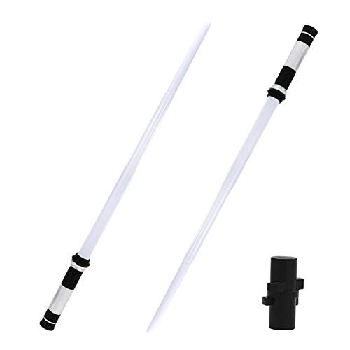 Uing Light Up Saber 2 Pack Telescopic Extendable and Collapsable Laser Sword 2in1 LED Sound Light Up Sword for Kids Costumes Connects at Base to Become Double Bladed Saber Staff Expert
