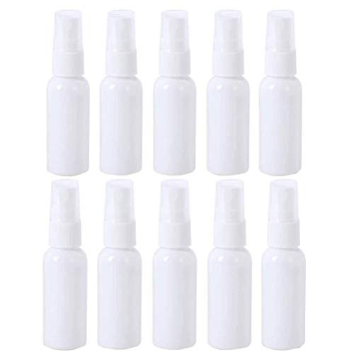10 Pack Spray Bottles Clear Empty Fine Mist Fine Mist Sprayer Small Refillable Liquid Containers Refillable Atomiser Bottles, 1oz/30ml (White)