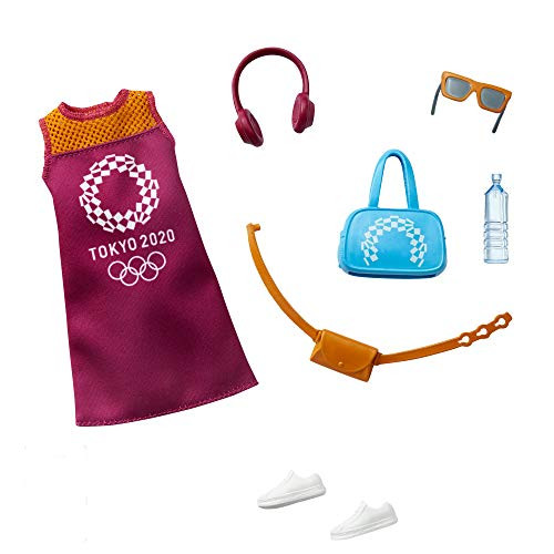 Barbie Storytelling Fashion Pack of Doll Clothes Inspired by The Olympic Games Tokyo 2020: Dress with 6 Accessories Dolls, Gift for 3 to 8 Year Olds Barbie Storytelling Fashion Pack of Doll Clothes Inspired by The Olympic Games Tokyo 2020: Dress with 6 Accessories Dolls, Gift for 3 to 8 Year Olds