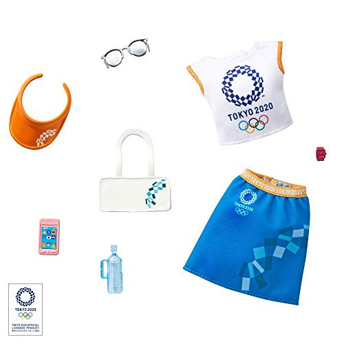 Barbie Storytelling Fashion Pack of Doll Clothes Inspired by The Olympic Games Tokyo 2020: Top, Skirt and 6 Accessories Dolls, Gift for 3 to 8 Year Olds Barbie Storytelling Fashion Pack of Doll Clothes Inspired by The Olympic Games Tokyo 2020: Top, Skirt and 6 Accessories Dolls, Gift for 3 to 8 Year Olds
