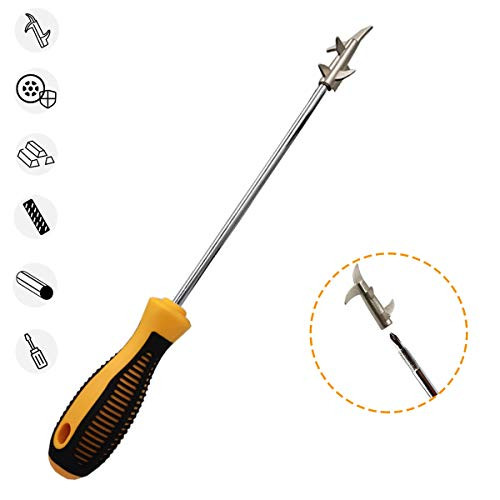 Moonlinks Car Tire Cleaning Hook Portable Tire Stones Remover Hooks Multi-Function Stone Cleaning Tool with Screwdriver, Self-Defence Tool