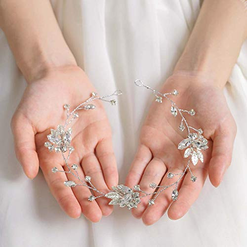 Unicra Leaf Bride Wedding Hair Vine Bridal Crystal Headband Rhinestone Hair Accessories for Women and Girls (Silver) Unicra Leaf Bride Wedding Hair Vine Bridal Crystal Headband Rhinestone Hair Accessories for Women and Girls (Silver)