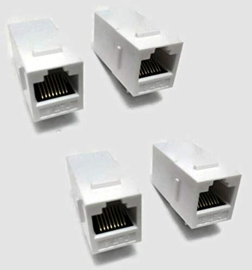 ConnectOne CAT6 Keystone Coupler Insert, UTP CAT 6 Coupler Keystone, Inline Female to Female CAT6 Keystone Coupler for CAT6 Ethernet Cables, RJ45 Keystone Coupler, White (4 Pack)