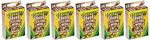 Crayola Bulk Crayon Set, Colors of The World, Multicultural Crayons, 6 Sets of 24 New Crayon Colors