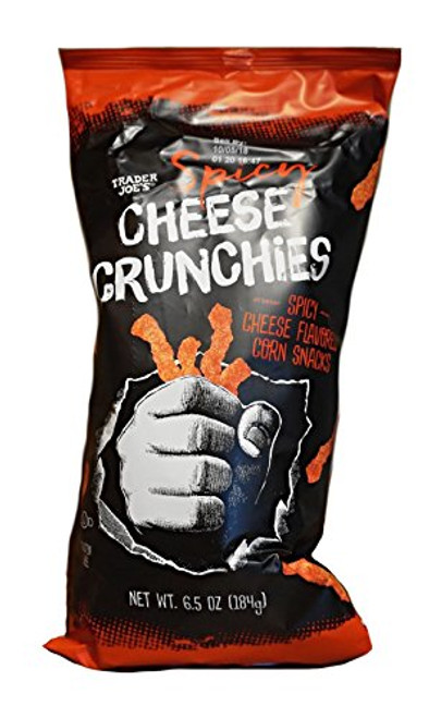 Trader Joe's Gluten Free Spicy Cheese Crunchies: Spicy Cheese Flavored Corn Snack Chips - 6.5 oz (184g)