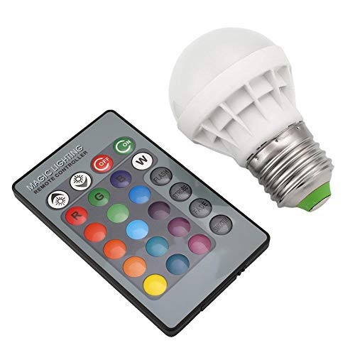 KIICN LED Light Bulbs 9W, RGB Color Changing Light Bulb, 16 Colors Changes - Dimmable, E27 Screw Base, Remote Control Included