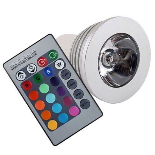 Flash Hawk Remote Control Color Changing GU10 16 Color Changing RGB LED Flash Light Bulb Lamp DC plus Remote Control