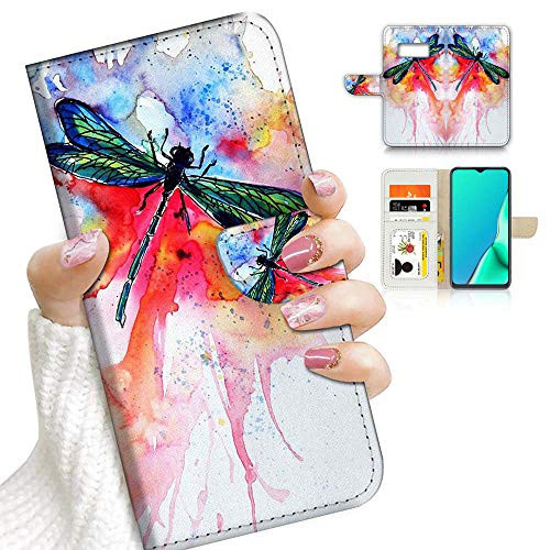 for Samsung S10plus / Galaxy S10 Plus, Designed Flip Wallet Phone Case Cover, A23076 Watercolor Dragonfly 23076