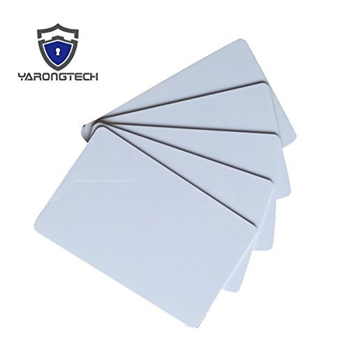 YARONGTECH-HF ISO14443A 13.56MHZ MIFARE Classic 1K Evolis Printable Blank White PVC Card for Door Entry Access Control (Pack of 10)
