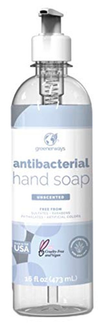 Greenerways Antibacterial Hand Soap Made in USA Unscented Liquid Hand Soap with Pump and Soothing Aloe Vera Sulfate-Free, Paraben-Free, Cruelty-Free, Vegan Hand Wash (16 Fl Oz (1 Pack) - Unscented) Greenerways Antibacterial Hand Soap Made in USA Unscented Liquid Hand Soap with Pump and Soothing Aloe Vera Sulfate-Free, Paraben-Free, Cruelty-Free, Vegan Hand Wash (16 Fl Oz (1 Pack) - Unscented)