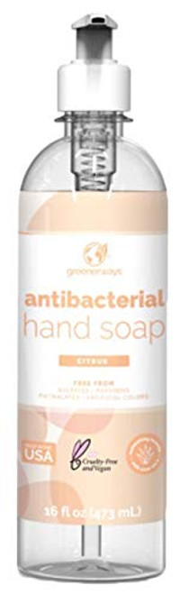 Greenerways Antibacterial Hand Soap Made in USA Citrus Liquid Hand Soap with Pump and Soothing Aloe Vera Sulfate-Free, Paraben-Free, Cruelty-Free, Vegan Hand Wash (16 Fl Oz (1 Pack) - Citrus) Greenerways Antibacterial Hand Soap Made in USA Citrus Liquid Hand Soap with Pump and Soothing Aloe Vera Sulfate-Free, Paraben-Free, Cruelty-Free, Vegan Hand Wash (16 Fl Oz (1 Pack) - Citrus)