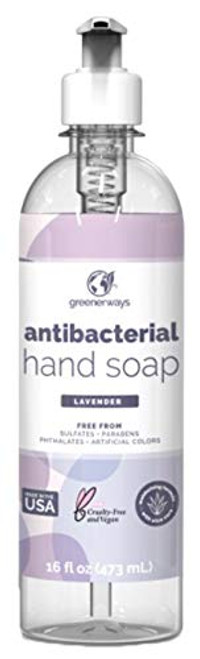 Greenerways Antibacterial Hand Soap Made in USA Lavender Liquid Hand Soap with Pump and Soothing Aloe Vera Sulfate-Free, Paraben-Free, Cruelty-Free, Vegan Hand Wash (16 Fl Oz (1 Pack) - Lavender) Greenerways Antibacterial Hand Soap Made in USA Lavender Liquid Hand Soap with Pump and Soothing Aloe Vera Sulfate-Free, Paraben-Free, Cruelty-Free, Vegan Hand Wash (16 Fl Oz (1 Pack) - Lavender)
