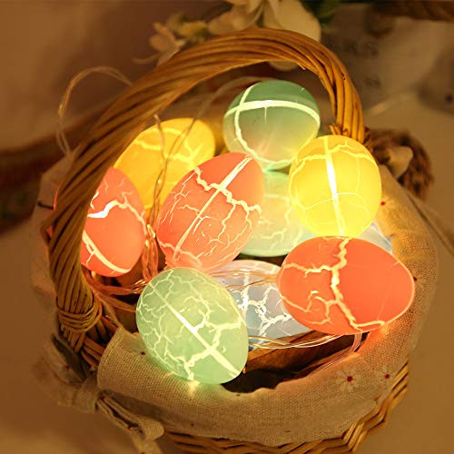 Easter Egg Decoration Lights 4.9FT 10 LED Egg String Lights Battery Operated Fairy Lights for Easter Decor Spring Home Indoor Outdoor Holiday Birthday Party Decor Lights(10 LED)