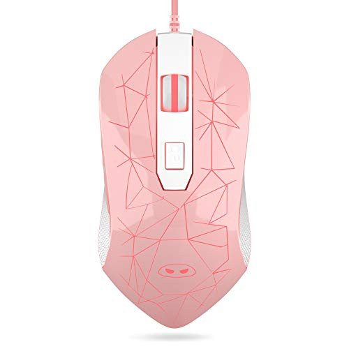 MageGee G6 Wired Gaming Mouse, Ergonomic USB Optical Mouse with 7 Colors Breathing LED Backlit, 6 Adjustable DPI Levels from 600 to 3200 for Laptop PC Computer Games and Work, Pink MageGee G6 Wired Gaming Mouse, Ergonomic USB Optical Mouse with 7 Colors Breathing LED Backlit, 6 Adjustable DPI Levels from 600 to 3200 for Laptop PC Computer Games and Work, Pink