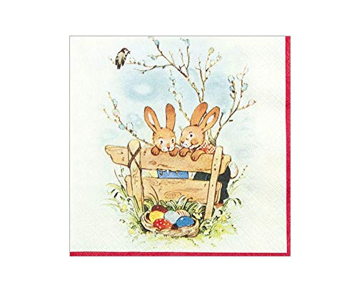 Easter Decorations Paper Napkins Decorative Disposable Table Decor Party Napkins Pak 40 6.5 inch x 6.5 inch Bunny Eggs Easter Decor