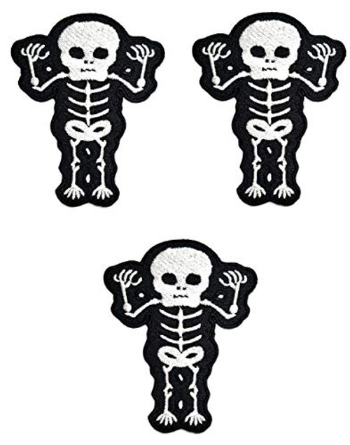 Umama Patch Set of 3 Skeleton Skull X-ray Bones Embroidered Patch Cute Black White Human Skeleton Halloween Cartoon Kids Sew Iron On Patches Clothes Dress Plant Hat Jeans Sewing Umama Patch Set of 3 Skeleton Skull X-ray Bones Embroidered Patch Cute Black White Human Skeleton Halloween Cartoon Kids Sew Iron On Patches Clothes Dress Plant Hat Jeans Sewing