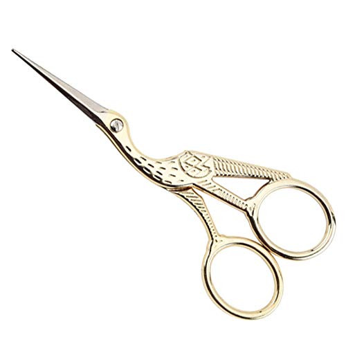 2021NEWEST SHZDMH Professional Eyebrow Scissors/Silk Scissors Stork Scissors(4.5 inches, gold)