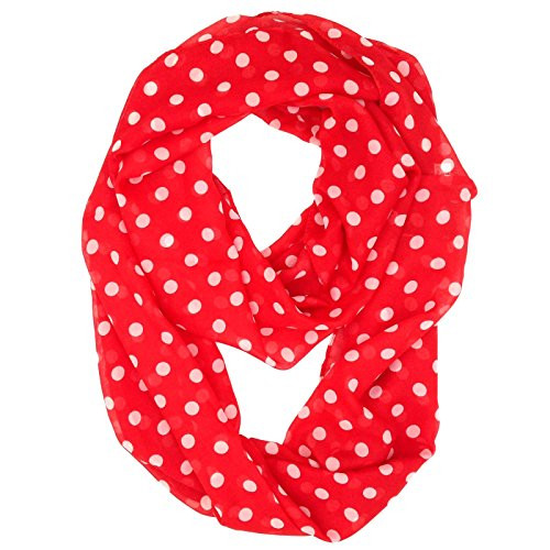 Tapp C. Fashion Polka Dots Infinity Scarf - Red