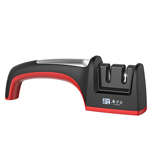 Knife Sharpener Tool with Ceramic and Tungsten Carbide Sharpening Restore and Polish Blades and Knives Knife Sharpening Kitchen Knife for Dull Steel, Paring Chefs, and Pocket Knives