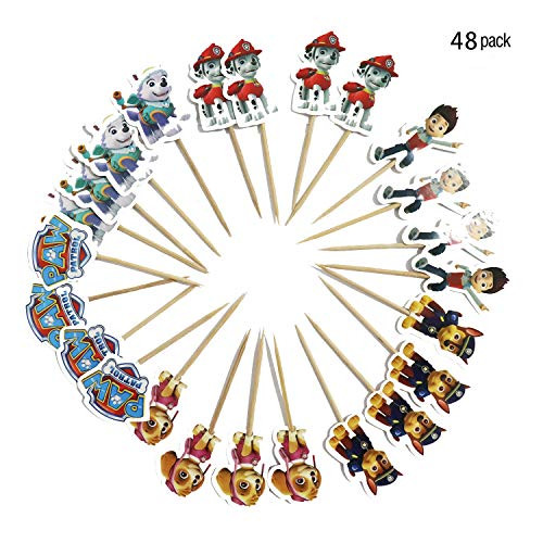 Cupcake Toppers Paw Patrol Cupcake Toppers Cake Decorations Wrappers Double Sided Dog Patrol Cake Topper Party Cake Decorations Set Birthday Party Supplies 48picks 6 Cartoon Cupcake Toppers Shapes