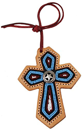 PRORIDER Western Riding Barrel Horse Saddle Leather Cross Tie Hand Beaded Gift 9623