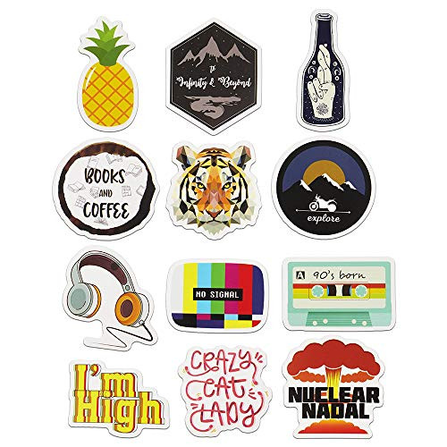 Cute Aesthetic Stickers for Laptop, Car, Hydro Flask, Water Bottle Decal Sticker Pack(12pcs)