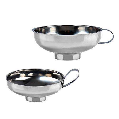 TLOG Canning Funnel, 2 Pack Stainless Steel Funnel Kitchen Funnel, Wide-Mouth Mason Jar Funnel with Handle for Wide and Regular Jars Spices, Canning Supplies Canning Kit Transfer Liquid Dry Ingredients TLOG Canning Funnel, 2 Pack Stainless Steel Funnel Kitchen Funnel, Wide-Mouth Mason Jar Funnel with Handle for Wide and Regular Jars Spices, Canning Supplies Canning Kit Transfer Liquid Dry Ingredients