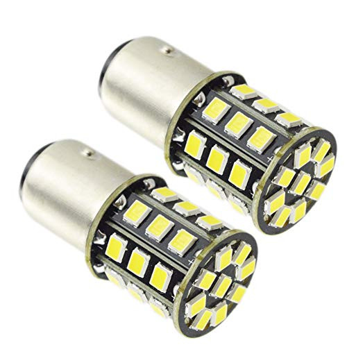 Ruiandsion 2pcs 10-30V 1157 2057 2357 7528 BAY15D LED Bulbs 2835 33SMD Chipsets Dual Brightness LED Bulb Used for Back Up Reverse Lights or Tail Brake Lights,6000K White