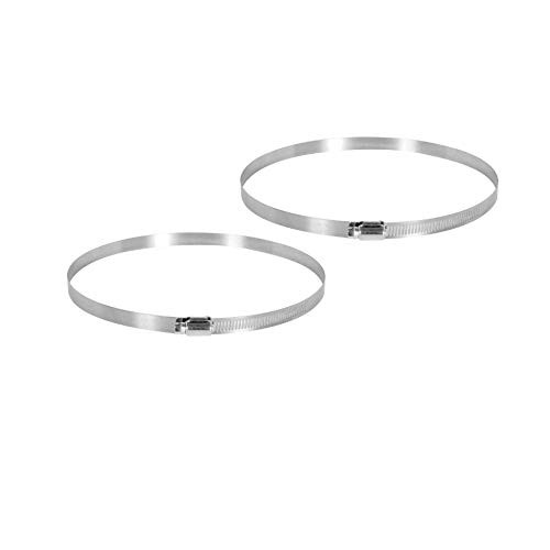 TerraBloom 4 inch Stainless Steel Duct Clamps for Ventilation Ducting, Air Hoses, Inline Fans and Carbon Filters. 2 Pieces Per Bag. Fits 4 Inch Ducts
