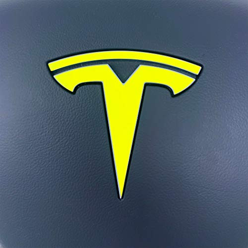 Custom Cut Graphics Steering Wheel Wrap for Tesla Model 3/Y, 2 pc-Set (Neon Yellow)