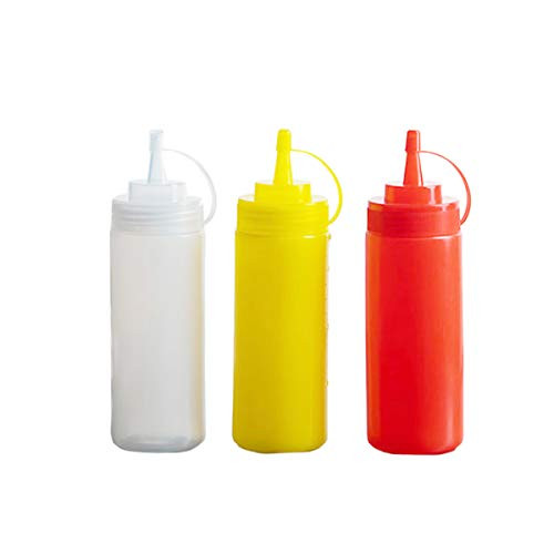 Dispensers Squeeze Bottles (3pk) 20 oz Plastic Squeeze Squirt Condiment Bottles with Twist On Cap Lids - top dispensers for Ketchup Mustard Mayo hot sauces Olive Oil Dispensers Squeeze Bottles (3pk) 20 oz Plastic Squeeze Squirt Condiment Bottles with Twist On Cap Lids - top dispensers for Ketchup Mustard Mayo hot sauces Olive Oil