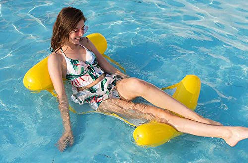 Nobranded Water Hammock, Pool Lounger Float Hammock Inflatable Rafts Floating Chair Pool Float for Adults and Kids (Yellow) Nobranded Water Hammock, Pool Lounger Float Hammock Inflatable Rafts Floating Chair Pool Float for Adults and Kids (Yellow)
