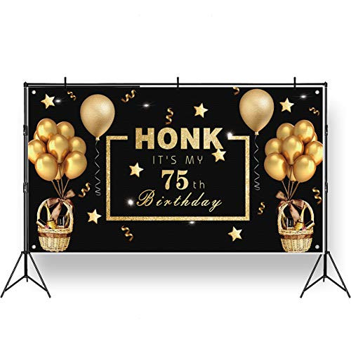 Tuoyi Happy Birthday Backdrop Banner, HONK Its My 75th Birthday Banner Yard Sign, 75th Birthday Background Banner for Your HONK Birthday Party (75YEARS) Tuoyi Happy Birthday Backdrop Banner, HONK Its My 75th Birthday Banner Yard Sign, 75th Birthday Background Banner for Your HONK Birthday Party (75YEARS)