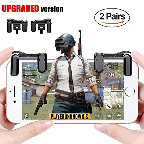 Storite 2 Pair Upgraded Version Mobile Game Controller, Cellphone Game Trigger Sensitive Shoot and Aim Buttons L1R1 for Knives Out/PUBG/FORTNITE/Rules of Survival Game Controller for Android IOS Phone