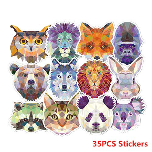Laptop Stickers [35Pcs] Diamond Animal Decals Computer Stickers for Car Motorcycle Bicycle Luggage Helmet Graffiti Patches Skateboard Mac Stickers