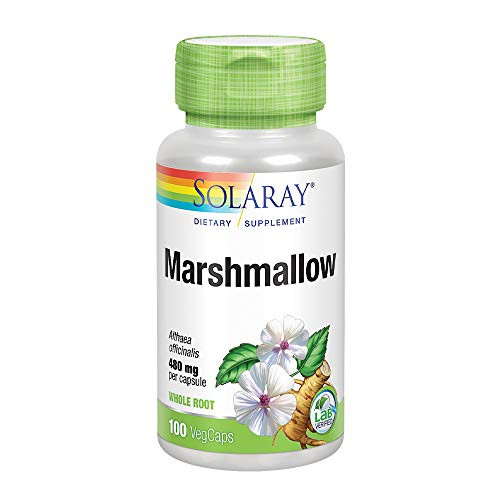 Solaray Marshmallow Root 480 mg Healthy Respiratory Function and Digestion Support Non-GMO and Vegan 100 VegCaps Solaray Marshmallow Root 480 mg Healthy Respiratory Function and Digestion Support Non-GMO and Vegan 100 VegCaps
