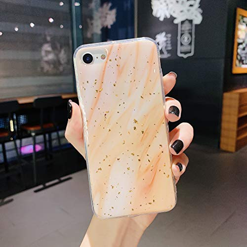 ZCDAYE iPhone 7 Case,iPhone 8 Cover,Bling Glitter Marble Case Shiny Girls Women Cute Soft TPU Shockproof Protective Cover for iPhone 7/8/SE 2020 4.7 inch-Yellow