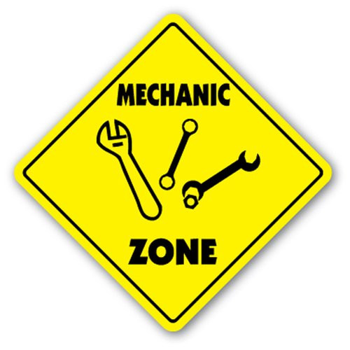 SignJoker  MECHANIC ZONE Sign xing gift novelty wrench oil change tools fix repair Wall Plaque Decoration