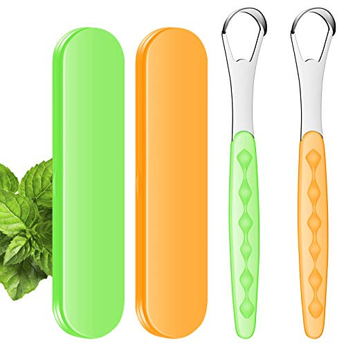 Tongue Scraper Cleaner for Adults and Kids, Tongue Scraper for Reduce Bad Breath, Medical Grade Stainless Steel Metal Tongue Cleaner Brush, Improving Oral Hygiene, 2 Pack with Travel Case Tongue Scraper Cleaner for Adults and Kids, Tongue Scraper for Reduce Bad Breath, Medical Grade Stainless Steel Metal Tongue Cleaner Brush, Improving Oral Hygiene, 2 Pack with Travel Case