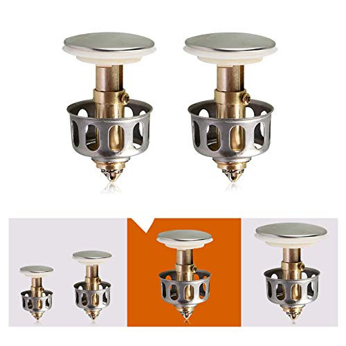 America Pop Up Drain Filter, Wash Basin Hair Catcher Filter, Bathroom Sink Drain Stopper with Basket, Kitchen Bathroom Bounce Drain Plug for US 1.3'' Diameter (1pcs)