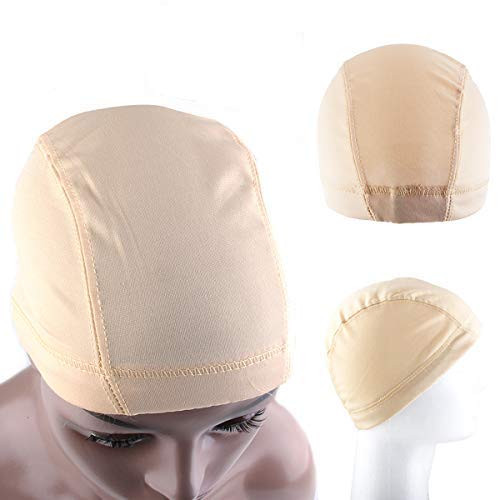 Alileader 6 Pcs/lot Mesh Dome Caps for Making Wigs Stretchable Nylon Net Mesh Dome Wig Cap Breathable Spandex Wig Caps for Women Lace Front Wig Making (Dome/Beige)