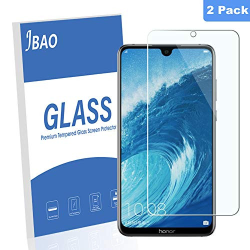 [2-Pack] Jbao Direct Huawei Honor 8X Max Screen Protector, [Scratch Resistant][Anti-Fingerprint][Bubble Free][2.5D Arc Edge][Ultra Clear] 9H Hardness Tempered Glass for Huawei Honor 8X Max