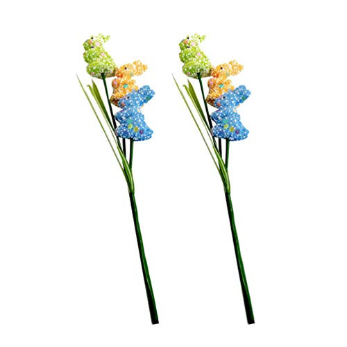 PRETYZOOM 2pcs Foam Glitter Easter Bunny Shaped Easter Basket Flower Picks Flower Stems Picks for Crafts Decorative Sticks Pastel 4x6cm (Random Color) PRETYZOOM 2pcs Foam Glitter Easter Bunny Shaped Easter Basket Flower Picks Flower Stems Picks for Crafts Decorative Sticks Pastel 4x6cm (Random Color)